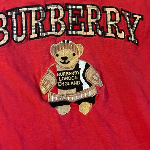 Burberry Red Tee with Bear Motif - Picture 3 of 5